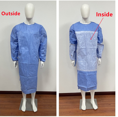 Vestidos de cirugía reforzados de 30 a 50 gramos Fabricación de prendas de protección estériles / no estériles