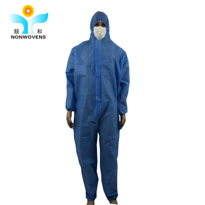 40GSM PE Disposable Protective Wear Coverall Suit Polypropylene Material
